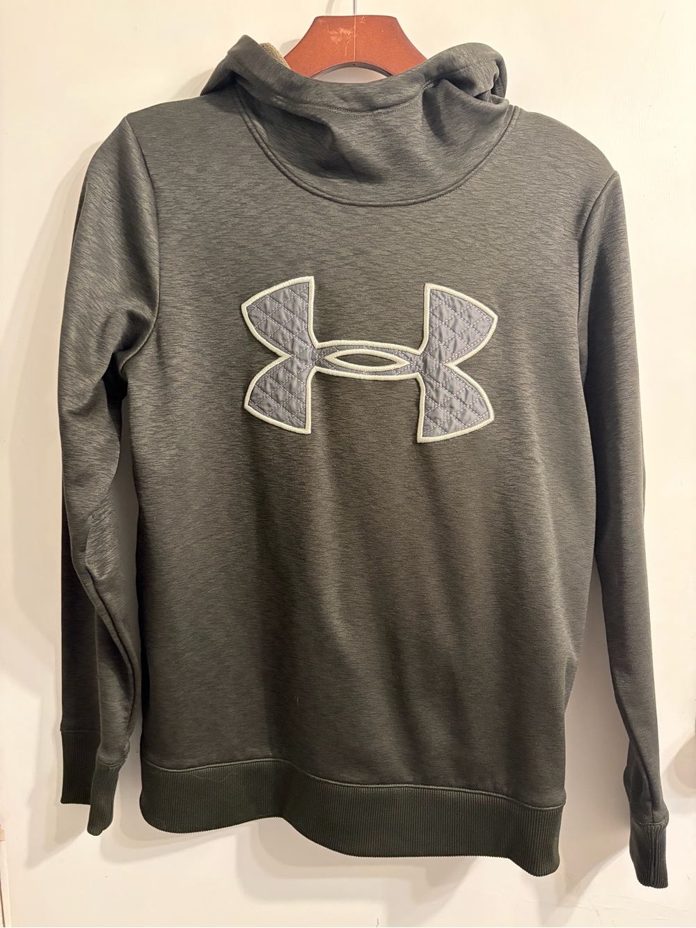 Under Armour Olive Green Fleece-Lined Pullover Hoodie